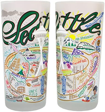 Catstudio Seattle pijenje za piće | Geografija Inspirirana umetnička dela ispisana na smrznutom čašicu