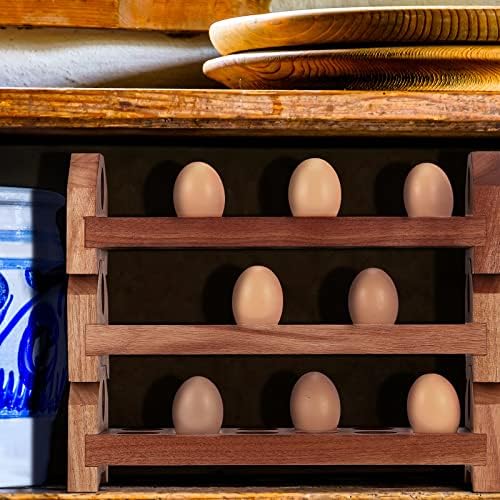 Drveni držač za jaja Pladnjevi za čuvanje jaja držite svježe Slaganje jaja Deviled Organizator ladica za