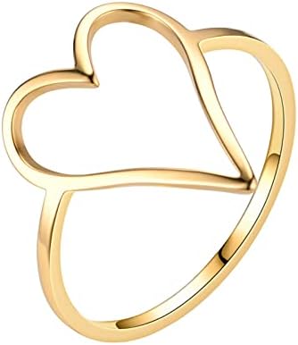 Srčani okvir zvona zlatna ljubav srca Jednostavni pojas visoki poljski obični prsteni za žene za Valentinovo