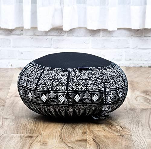 LEEWADEE set jastuka za meditaciju - 1 okrugli Zafu Yoga jastuk i 1 kvadratni Roll-Up Zabuton prostirka