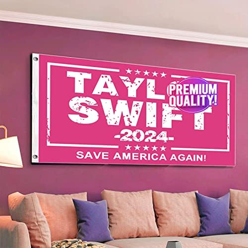 Etskom Taylor 2024 zastava ružičaste glazbe tapiserija Dekoracije zabavne tapiserije za spavaonica za spavaće