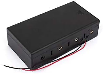 X-DREE opružni žičani olovni pravougaonik crna plastika 4 x D 1.5 V kutija za čuvanje kućišta držača baterije(caja