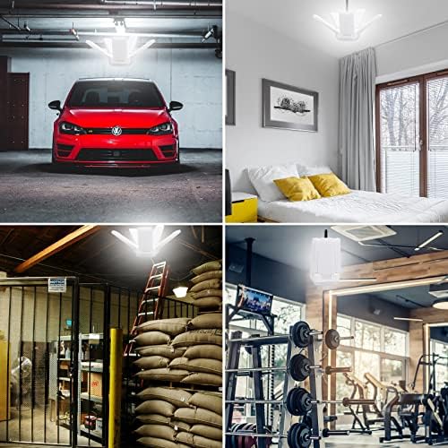 TUODAW LED garažna svjetla 4 pakovanja, Nova 100w deformabilna LED svjetla za trgovine sa 5 podesivih ploča,