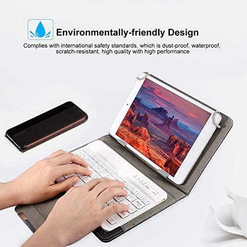 Tangxi 7-inčna bežična torbica za tastaturu koža, prenosiva Bežična Bluetooth tastatura punjiva sa kožnom