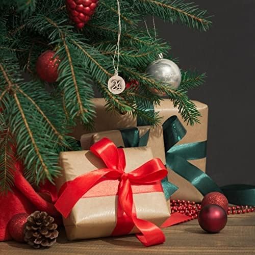 Čarape Stuffers Drveni Božić Advent Kalendar 2021: 24 Dan 24 Brojevi Drveni Odbrojavanje Kalendar Viseći