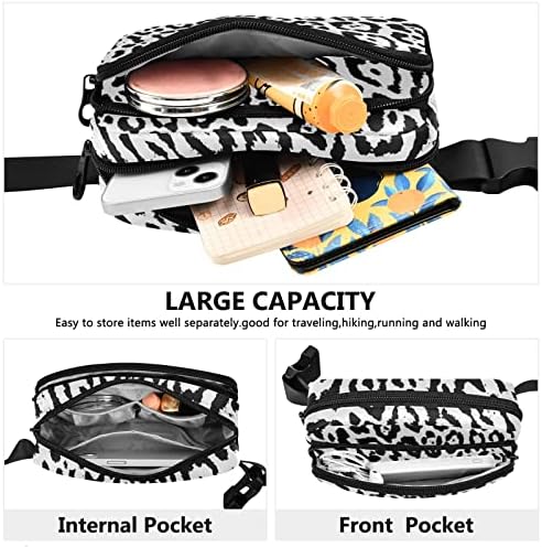 Crni Leopard Fanny paketi za žene Muška traka torba s podesivim remen modnim strukom PACKS Crossbody Bag