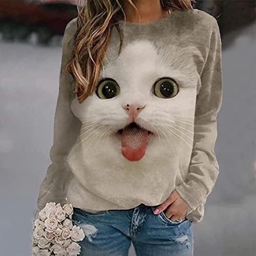 Ženska majica 3D mačka Ispis majica Ležerne prilike ljetne kratkih rukava ljubimca ljubimca ljubimca poklon