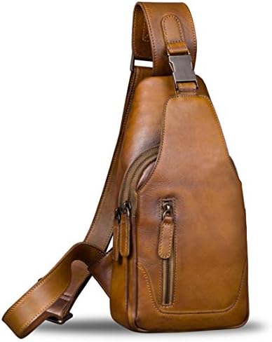 Torba od prave kože za muškarce prsa ramena Crossbody ruksak za planinarenje Vintage ručno rađeni dnevni