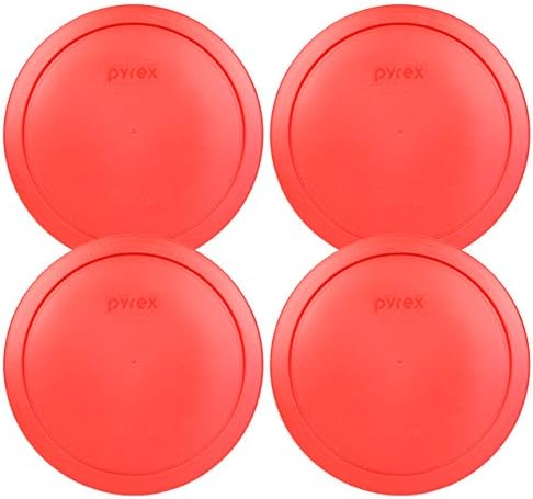 Pyrex Bundle-4 artikli: 7402-PC 6/7-Cup crveni Plastični poklopci za čuvanje hrane napravljeni u SAD-u