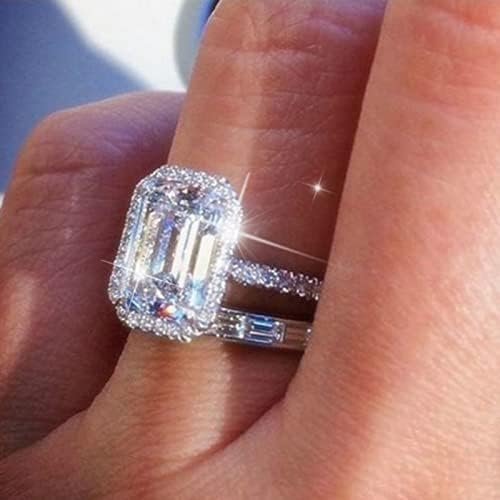 Trakasti prsten prstenasti prstenovi za žene kvadratni srebrni vještački dijamant kubni cirkonij Svadbeni