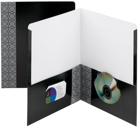 Smead Professional Series two Pocket File Folder 87937, do 100 listova, veličina slova, crna, 5 po pakovanju