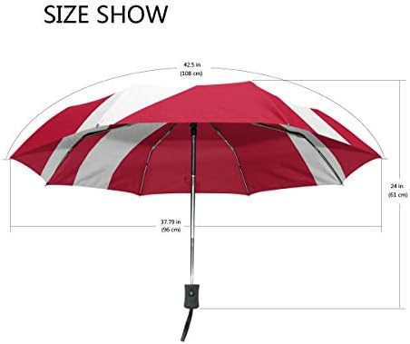 Chinein Travel Umbrella Auto Open Compact Folding Sun & amp; Danska zastava za zaštitu od kiše