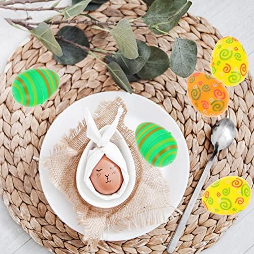 NUOBESTY igračke za kupanje 12kom Ispuniva uskršnja jaja sa šarkama rasuta svijetla Plastična uskršnja jaja,