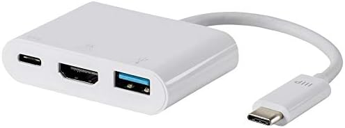 MONOPRICE USB-C VGA MULTIPORT adapter - bijeli, s USB 3.0 rezolucijama za povezivanje i ogledalo do 1080p