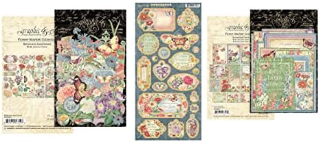 Grafički sakupljanje na tržištu cvijeća - 6 x 12 iverice Die-Cuts + Ephemera & Journaling Cards + Cardstock
