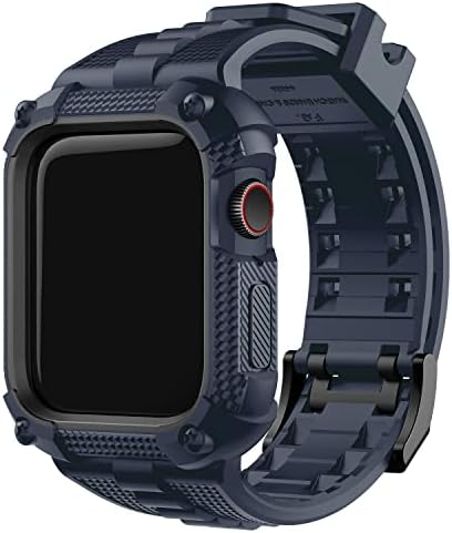 Fullmosa Kompatibilni nehrđajući čelik Apple Watch Band 44mm Black s futrolom i kompatibilnim jabučnim stražnjim