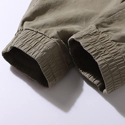 Miashui obložene kargo pantalone muške muške kargo pantalone jednobojne Multi džepne Tether rastezljive