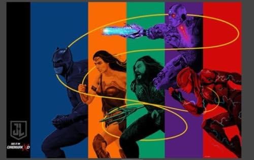 Liga pravde 16 x24 originalni Promo filmski Poster MINT Cinemark XD 2017 DC Batman Wonder Woman Superman
