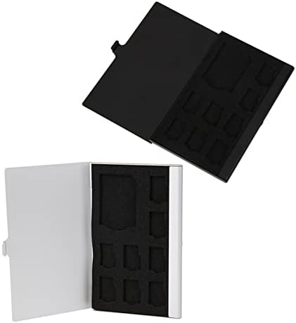 držač sd kartice kutija za skladištenje memorijske kartice srebrni monosloj Aluminijum 1sd+ 8TF Micro SD