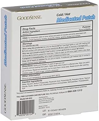 Gorosse Extra Snaga vruća / hladna lijekova, mentol 5%, 5 brojeva