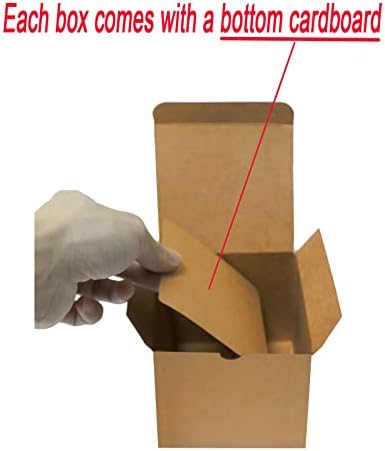 Bonfasvo poklon kutije 30 pakovanje 4x4x4 inča smeđe preklopne Kraft papirne kutije djeveruše kutija za