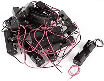 X-DREE 20 kom crno crveni 2-žični konektor 1x 1.5 V AA držač kućišta baterije(20 pezzi rosso connettore a 2 fili 1x custodia custodia rigida da 1,5 V AA
