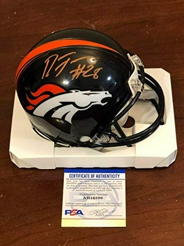 Royce Freeman Denver Broncos Oregon Ducks potpisan autogram Mini šlem PSA / DNK-autogram NFL Mini šlemovi