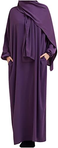 Muslimanske haljine žene dugih rukava molitvena odjeća islamske dame Konzervativna abaya maxi kaftan haljina haljina haljina