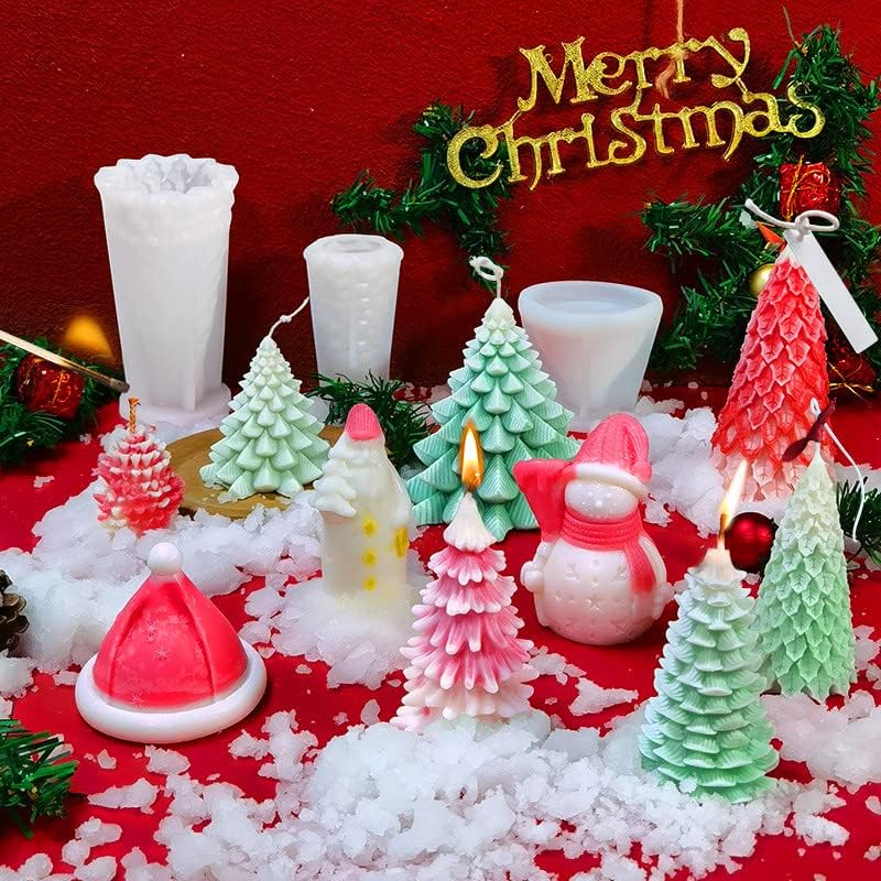 HDiiehf smola kalupe, silikonski kalup za svijeće DIY Santa Claus Christmas Drvo Gips ručno rađen sapun