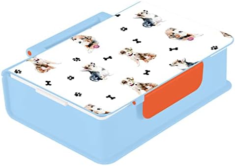 Alaza Puppy Pas Paw Prints Animal Bento Ručak BPA-Besplatni spremnici za ručak bez procura W / FORK & ROON,