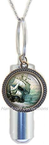 Jedrilica za kremaciju urn ogrlica mornar mornar nakit mornar poklon čamca kremacija urn ogrlica s bračnom