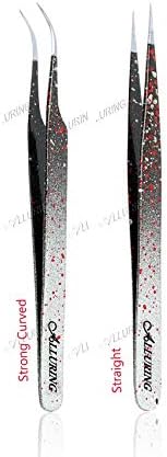 Primamljivi ombre crne i crvene pincete za produženje trepavica za trajanje trepavica 3D, 5D i 6D trepavice
