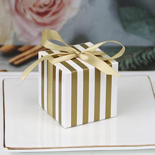 50 pakovanja mala kutija za slatkiše vjenčane bombone sa vrpcama Stripe Party Favor Box male poklon kutije
