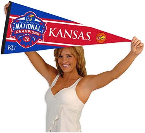Kansas Ku Jayhawks Muška košarka 2022 Državni prvački zastava zastavice