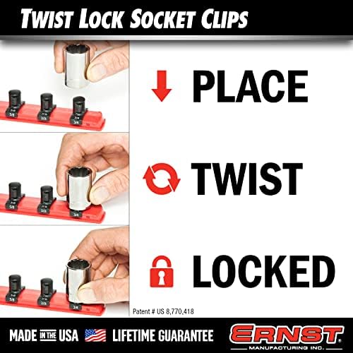 Ernst Manufacturing 3/8-Inčne Dura-Pro Twist Lock Kopče Za Utičnice, 15-Pakovanje, Crne-8441