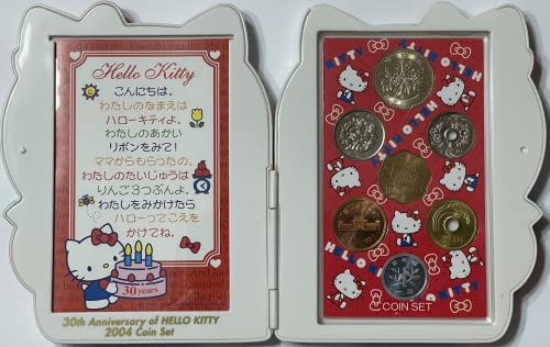 2004. japanska kovanica za japansku kovanicu slavi Hello-Kittys 30. godišnjicu. Kovanica postavljena sa