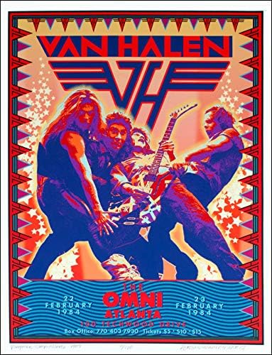 Van HALEN Poster novi umjetnik Tribute 1984 Tour Omni Atlanta potpisao David Byrd