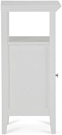 SIMPLIHOME Acadian 30 inch H x 15 inch W podni ormar za kupatilo u čisto beloj boji sa pretincem za odlaganje