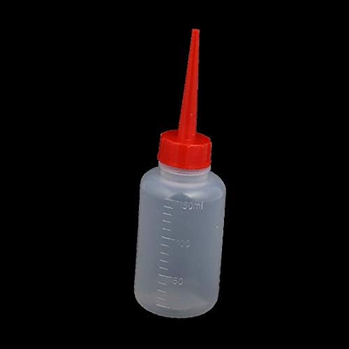 X-DREE 150ml plastična bočica ulja sa ravnim kljunom Clear W crvena kapa 2kom (Novi Lon0167 150ml plastika