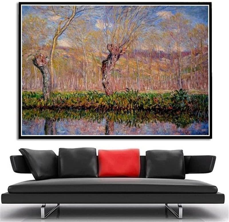 The Banks of the Seine u Port Villez Painting by Claude Monet Diamond painting Kits for Adults, 5D Crystal