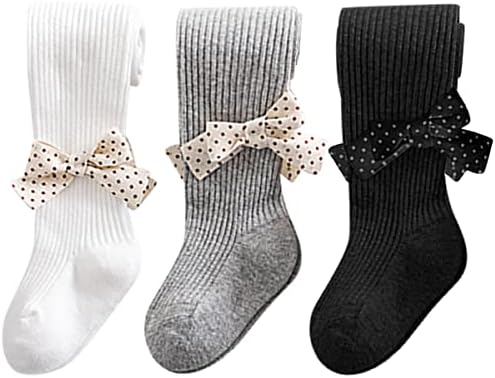 Finevalue dječje djevojčice tajice kabela pletene gamaše čarape 3 paketa 2-8t