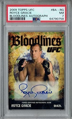 PSA 7 NM Royce Gracie 2009 TOPPS UFC # BA-RG Rookie Card Cardlines Auto 25 napravljen? - Autografirane UFC kartice