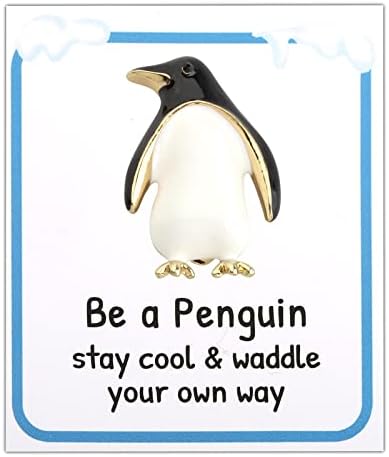 Gzrlyf Penguin broš igla sa karticom za poruke Penguin nakit budi Pingvin ostanite hladni i Gegajte svoj