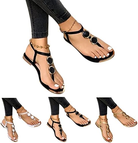 Crne sandale Žene klince, sandale Žene Ljeto Dressy Ležerne prilike otvorene kopče Boemske cipele Roman Sandal