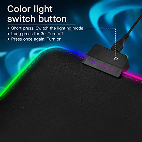 Mnsruu podloga za miša za igre RGB-velika LED Tastatura sa glatkom vodootpornom površinom i neklizajućom