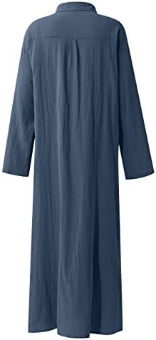 Zefotim linnen haljine za žene 2023 dugih rukava modna casual labava obrijana obična majica majica