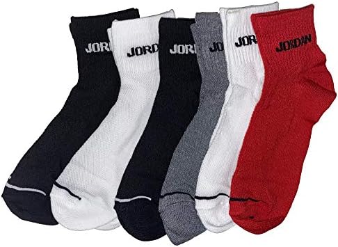 Jordan Jumpman 6 Pack čarape - Veličina dječaka 5y-7y / 9-11