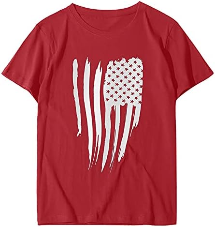 Košulje od 4. jula Žene USA zastava Thirts Majice Summer Casual Tops Kratki rukav Majica Majica Patriot
