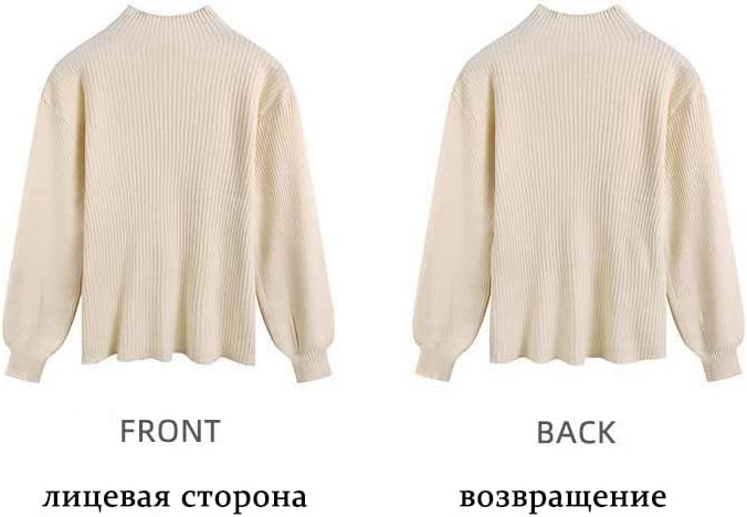 Poluurlleneck rukav sa rukavima u obliku lampa pletena je jesen i zima vrhunsko pulover