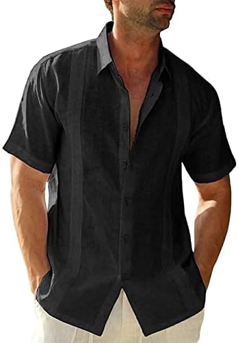 Muška plaža Jednostavna lapela i posteljina košulja Ljetna vreća od baggy solid boja Jednostavna bluza s